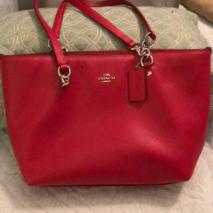 Red Coach leather purse